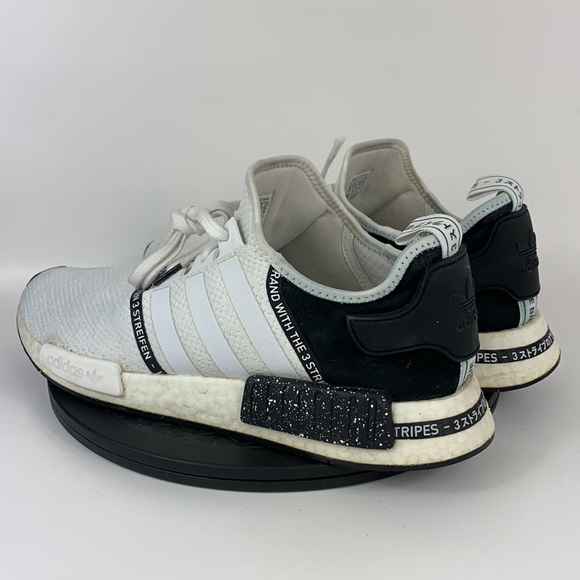 Adidas NMD R1 Boost Speckle Pack White/Black Running Shoes EF3326 Men's Size 14 - Picture 7 of 12